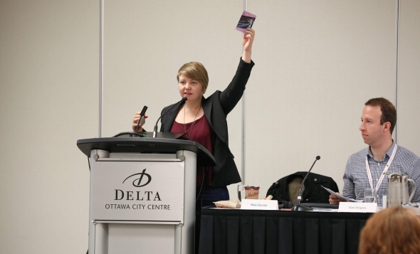 speaker raising hand